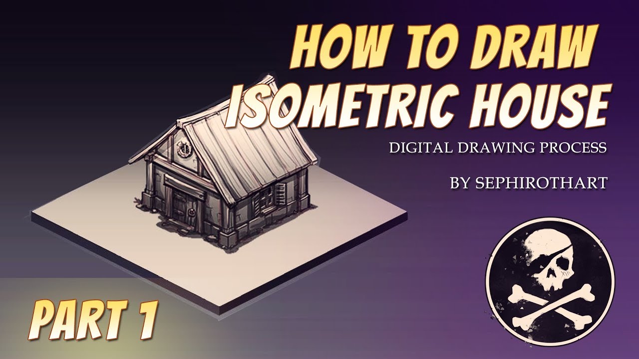 1280x720 How To Draw Isometric House Photoshop Tutorial Part - Isometric House Drawing
