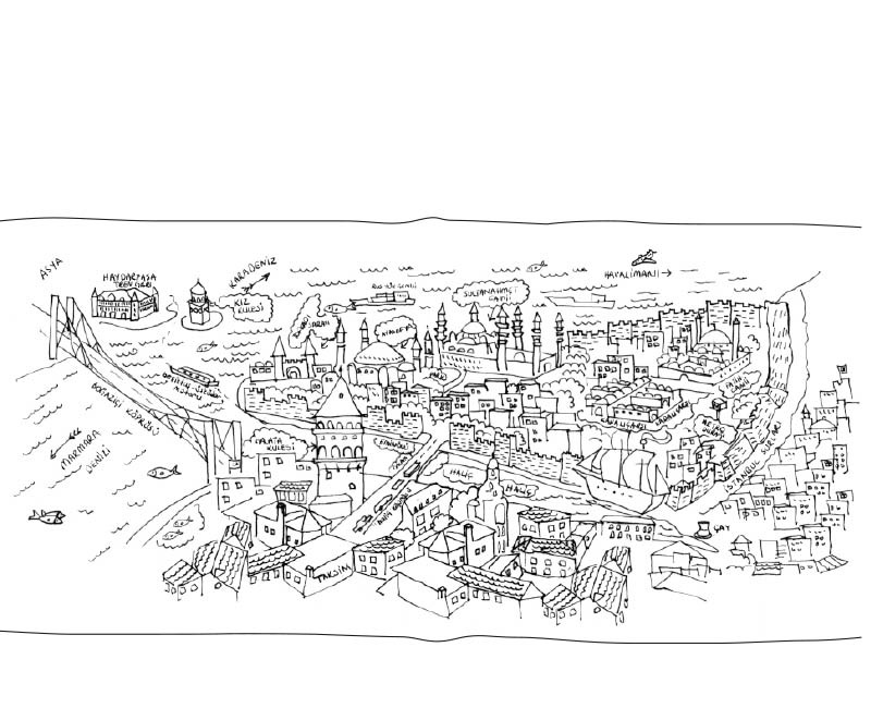 800x650 istanbul drawing map historical peninsula good night kid - Istanbul Drawing
