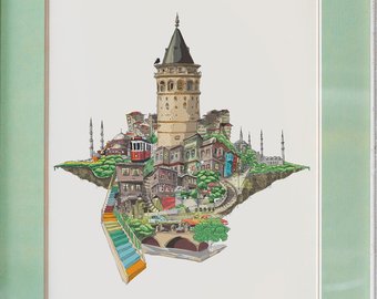 340x270 istanbul drawing etsy - Istanbul Drawing
