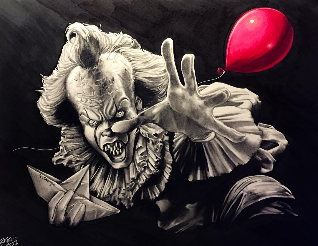 1080x836 Pennywise Drawing - It Drawing