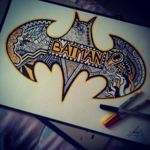 500x500 Batman Zentangle, Drawings Art, Cool Batman Drawings, Batman - It Drawing