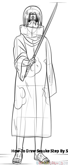 239x575 How To Draw Sasuke Step - Itachi Uchiha Drawing