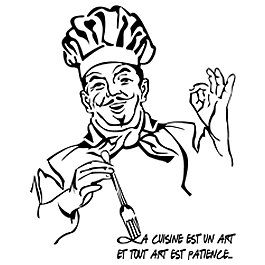 265x265 Comme Un Chef Wall Decals Dezign With A Z - Italian Chef Drawing