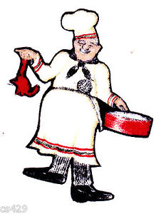 226x300 fat italian chef baker cook crab pot fabric applique iron - Italian Chef Drawing