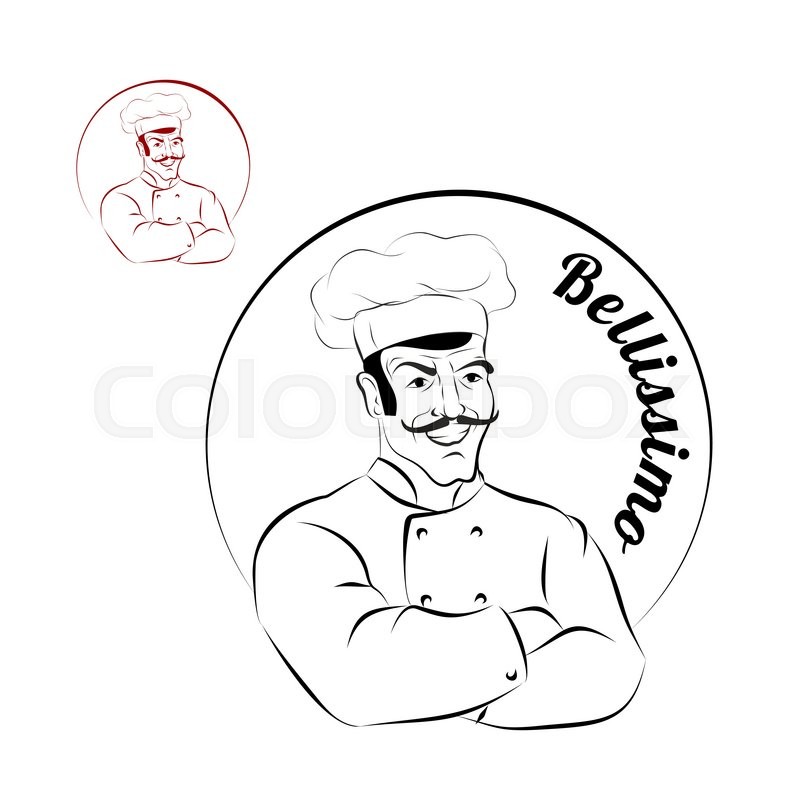 800x800 italian chef logo for restaurant stock vector colourbox - Italian Chef Drawing