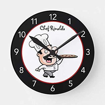 425x425 pottelove italian chef red wall clock wooden - Italian Chef Drawing