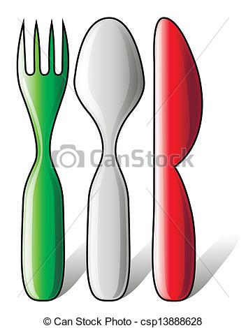 352x470 italian flag made of cutlery vector illustration - Italian Flag Drawing