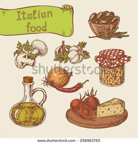 Italian Food Drawing at PaintingValley.com | Explore collection of ...