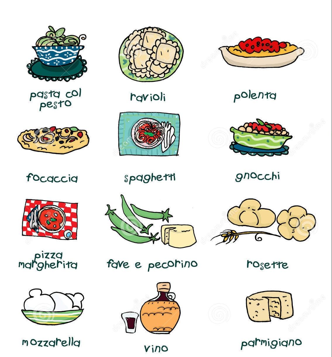 Italian Food Drawing at Explore collection of