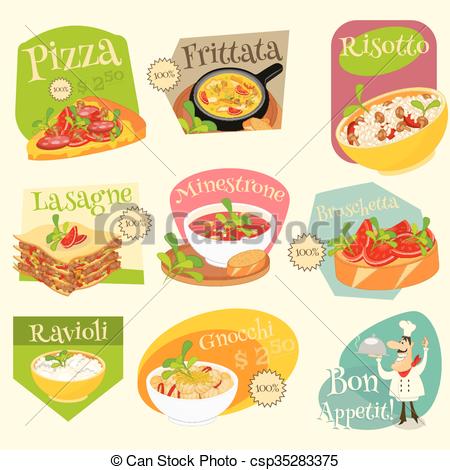 450x470 italian traditional food set italian cuisine food collection - Italian Food Drawing