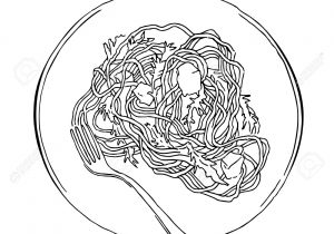 300x210 drawing of spaghetti vector sketch of spaghetti plate italian - Italian Food Drawing