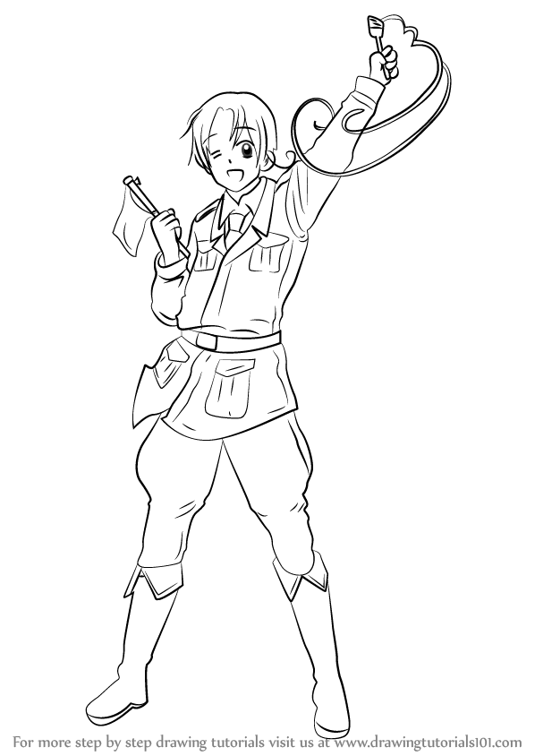 598x844 Learn How To Draw Italy From Hetalia Axis Powers - Italy Drawing