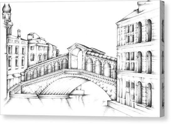 546x395 Rialto Bridge Venice Italy Drawing - Italy Drawing