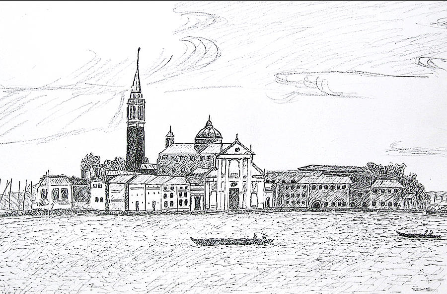 900x591 Venice Italy Drawing - Italy Drawing