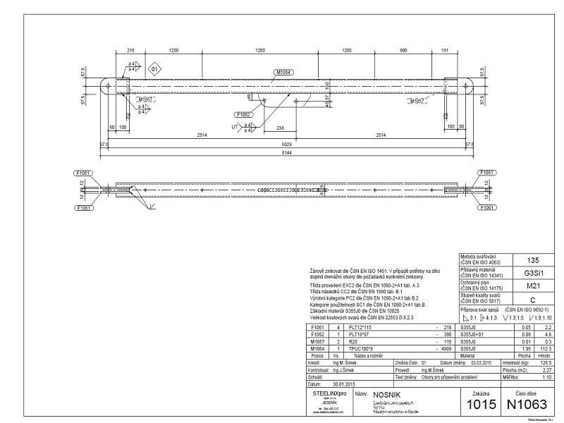800x600 steel detailing - Item Drawing
