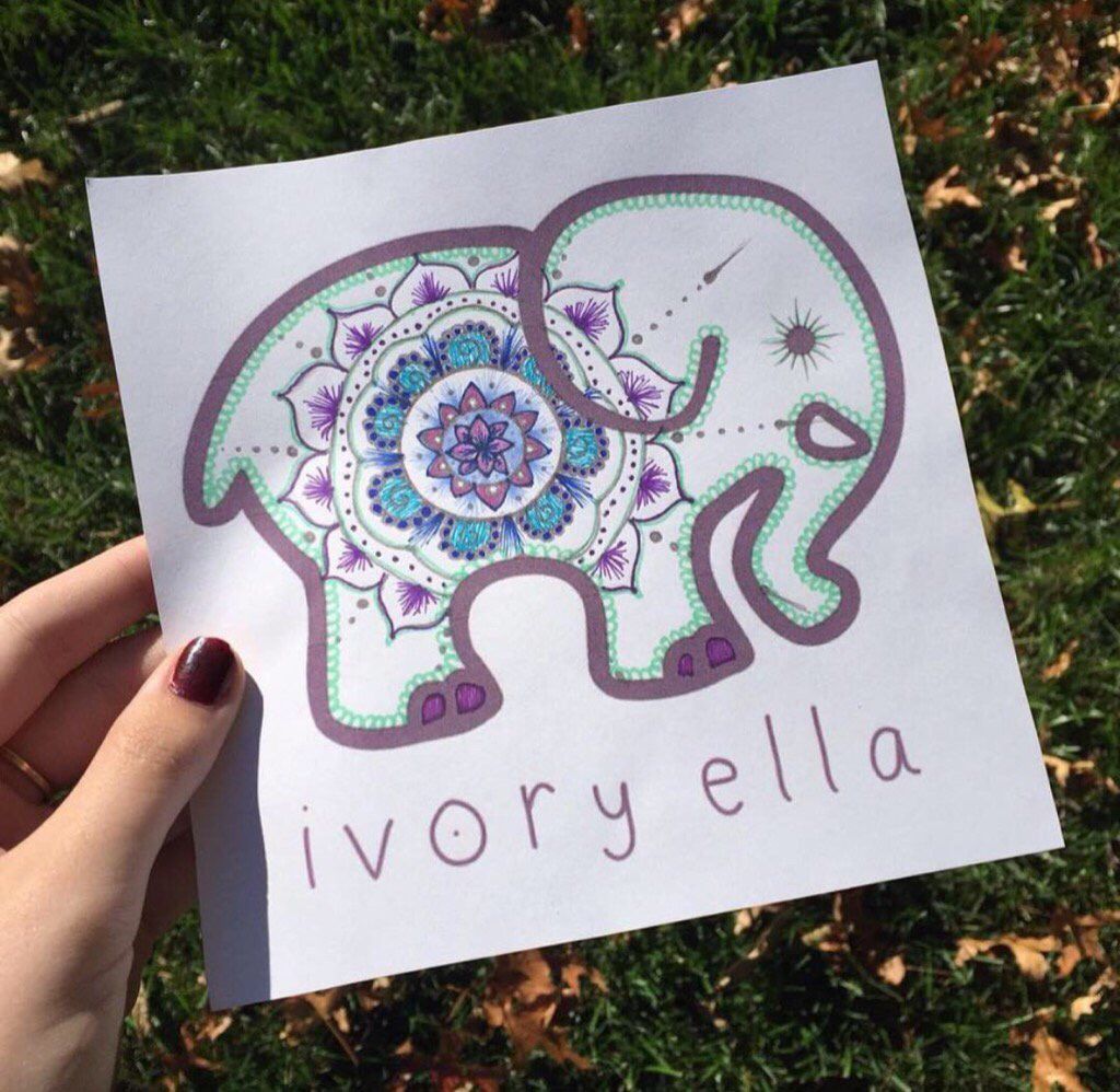 ivory ella elephant outline