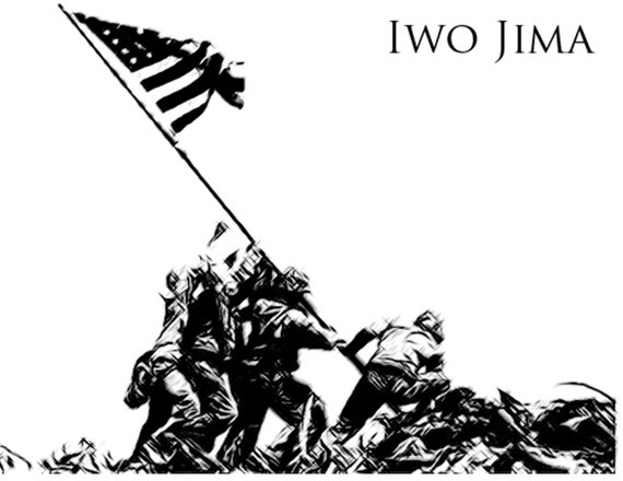 570x440 iwo jima drawing t shirt etsy - Iwo Jima Drawing