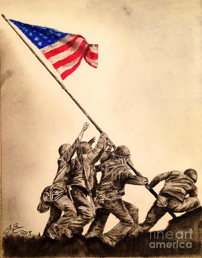 706x900 iwo jima drawing - Iwo Jima Drawing
