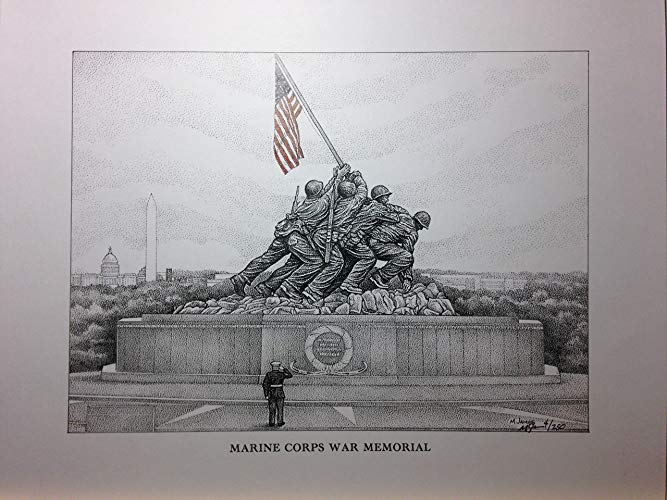 667x500 marine corps war memorial - Iwo Jima Drawing