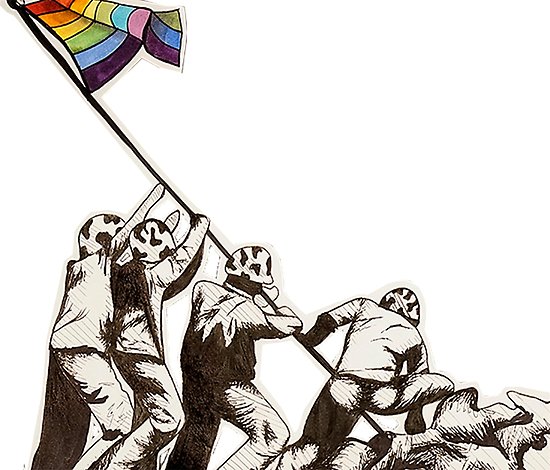 550x470 iwo jima lgbt flag raising posters - Iwo Jima Flag Raising Drawing