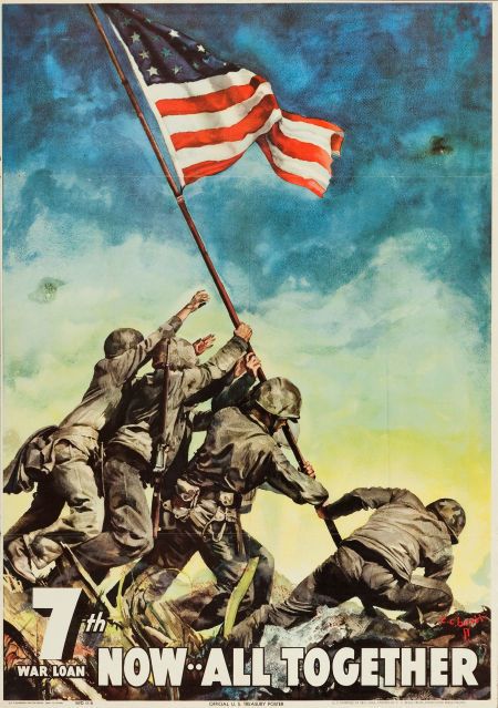 450x639 Joe Rosenthal And The Flag Raising On Iwo Jima - Iwo Jima Flag Raising Drawing