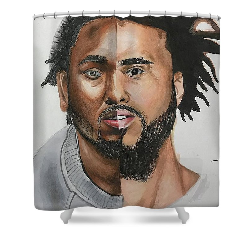 800x800 Kendrick Lamar J Cole Shower Curtain For Sale - J Cole Drawing