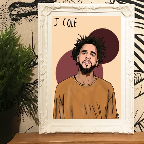 480x480 Original Digital J Cole Drawing Professionally Printed - J Cole Drawing