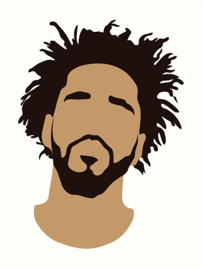 413x549 J Cole Silhouette Art Prints - J Cole Drawing Step By Step