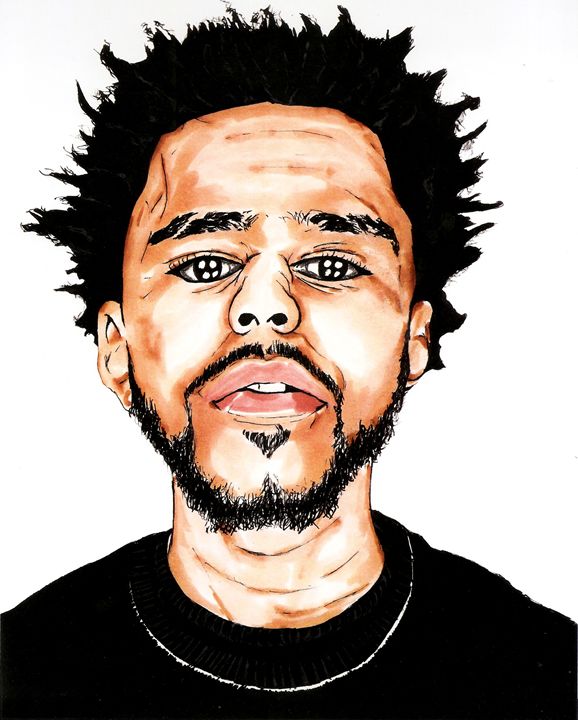 578x720 J Cole - J Cole Drawing Step By Step