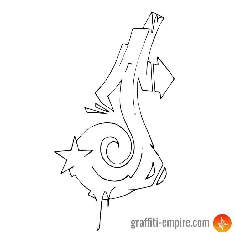 750x750 Graffiti Letter J Graffiti Empire - J Drawing