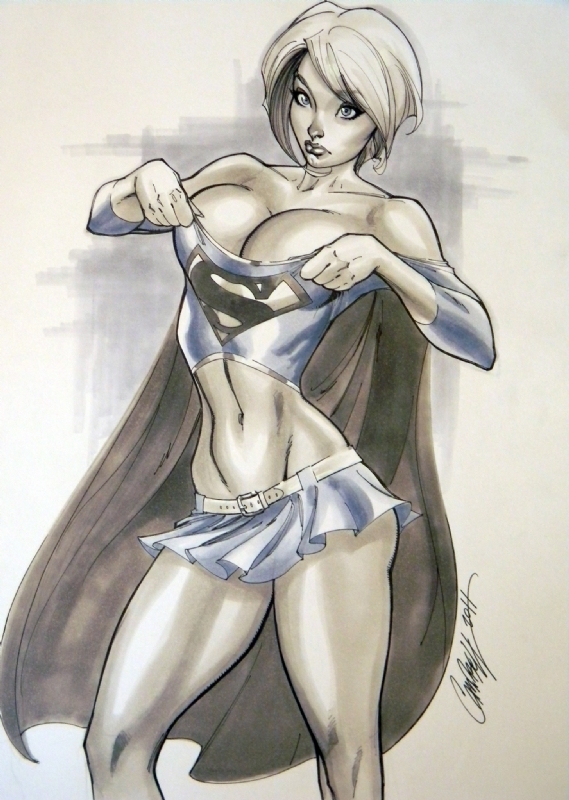 569x800 Power Girl - J Scott Campbell Drawing