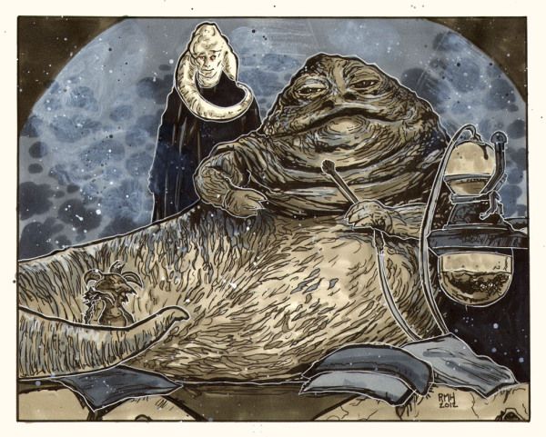 600x481 Jabba The Hutt Drawing - Jabba The Hutt Drawing