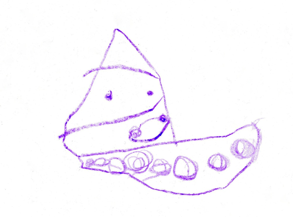 1000x740 Jabba The Hutt Drawing In Purple Crayon - Jabba The Hutt Drawing