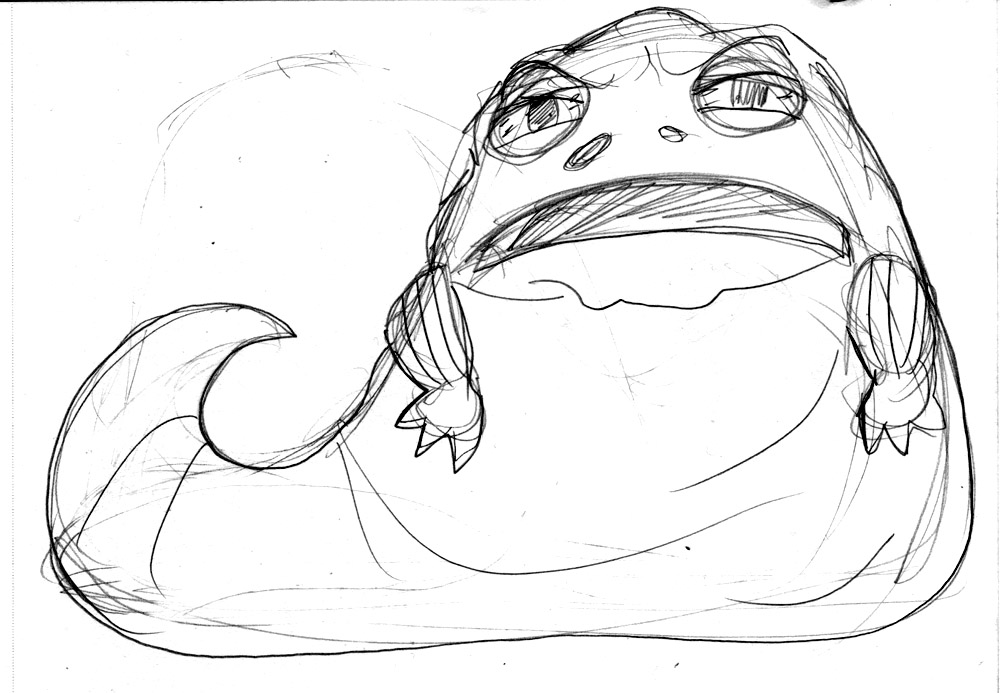 1000x693 loco's pond how to draw star wars jabba the hutt - Jabba The Hutt Drawing