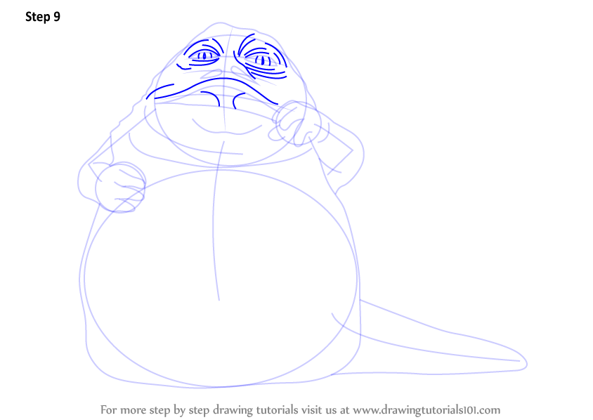 844x598 Learn How To Draw Jabba The Hutt From Star Wars - Jabba The Hutt Drawing