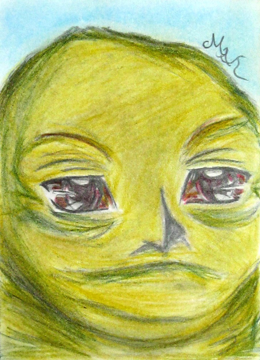 912x1264 Star Wars Jabba The Hutt Japanese Anime Art Original Sketch Card - Jabba The Hutt Drawing