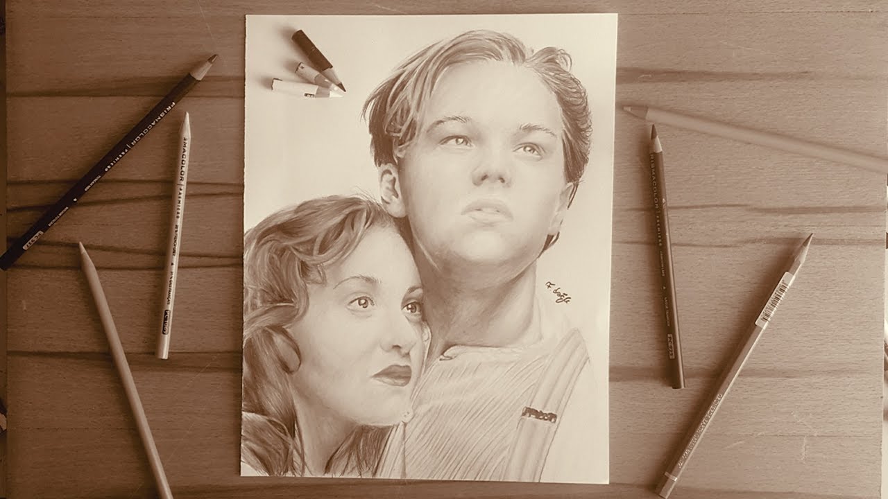 Pencil Drawing Jack Rose Titanic - Jack And Rose Drawing. 