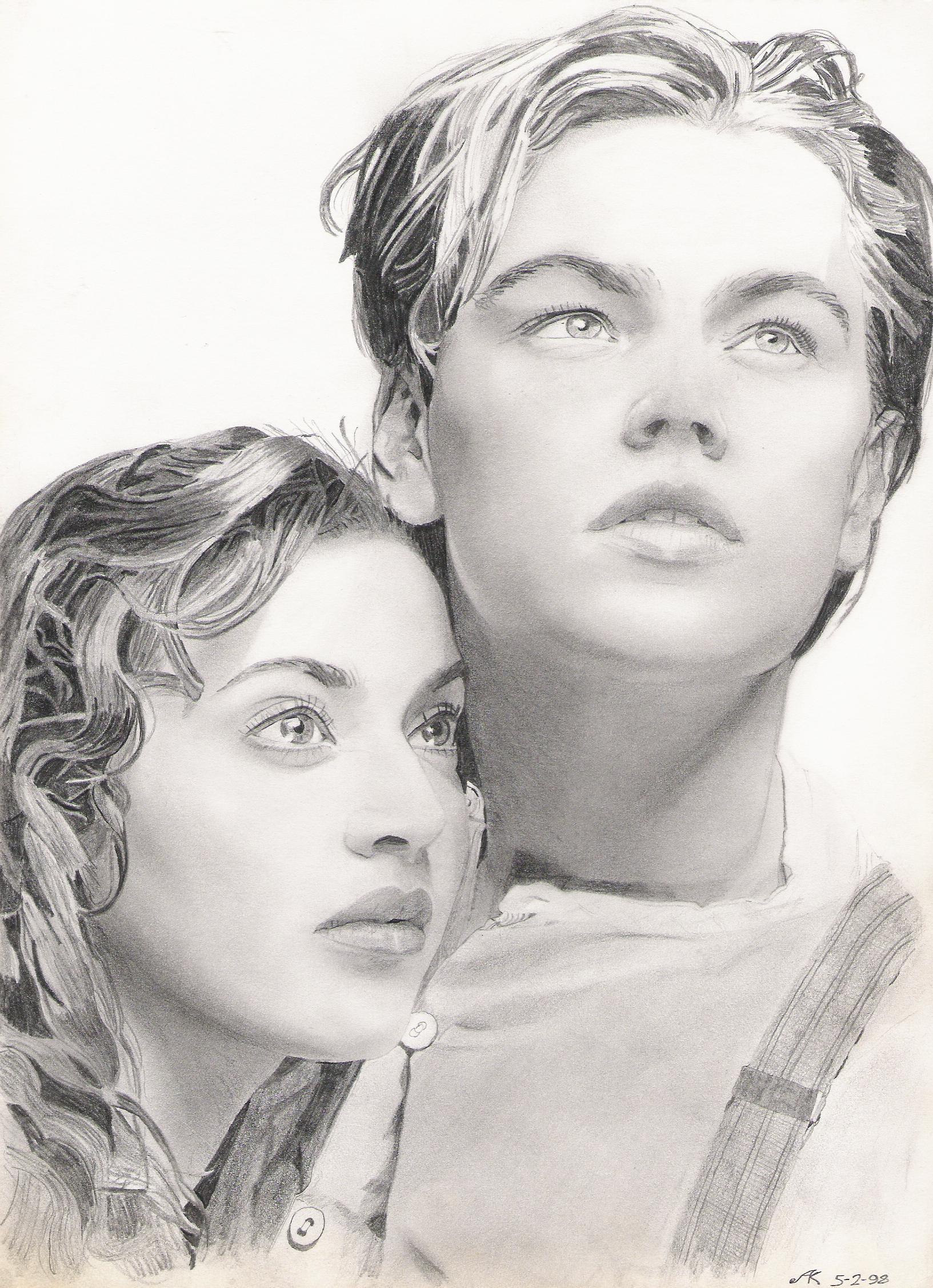 1633x2255 Titanic Images Rose And Jack Drawing Hd Wallpaper And Background - Jack And Rose Drawing