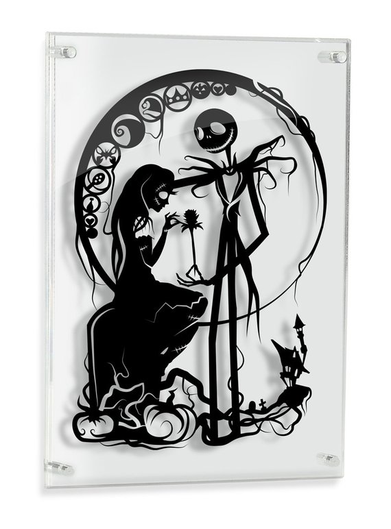 570x772 Framed Nightmare Before Christmas Jack Skellington Geek Etsy - Jack And Sally Drawings