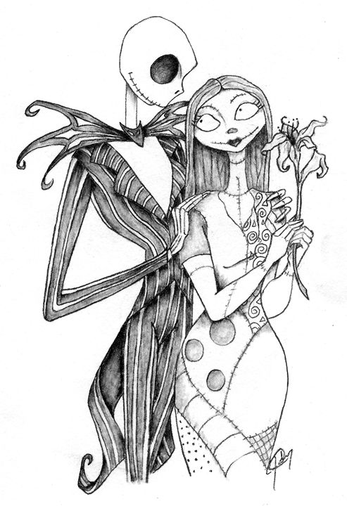 493x720 Jack And Sally - Jack And Sally Drawings
