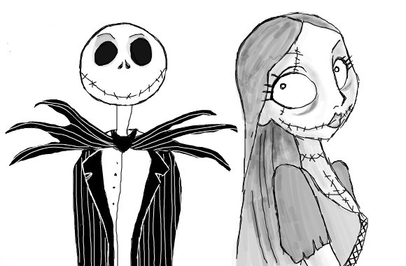 580x380 Jack And Sally A People Speedpaint Drawing - Jack And Sally Drawings