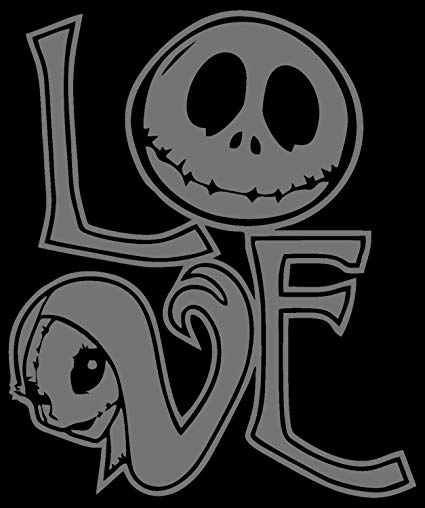 425x508 Nightmare Before Christmas Love Sally And Jack Decal - Jack And Sally Drawings