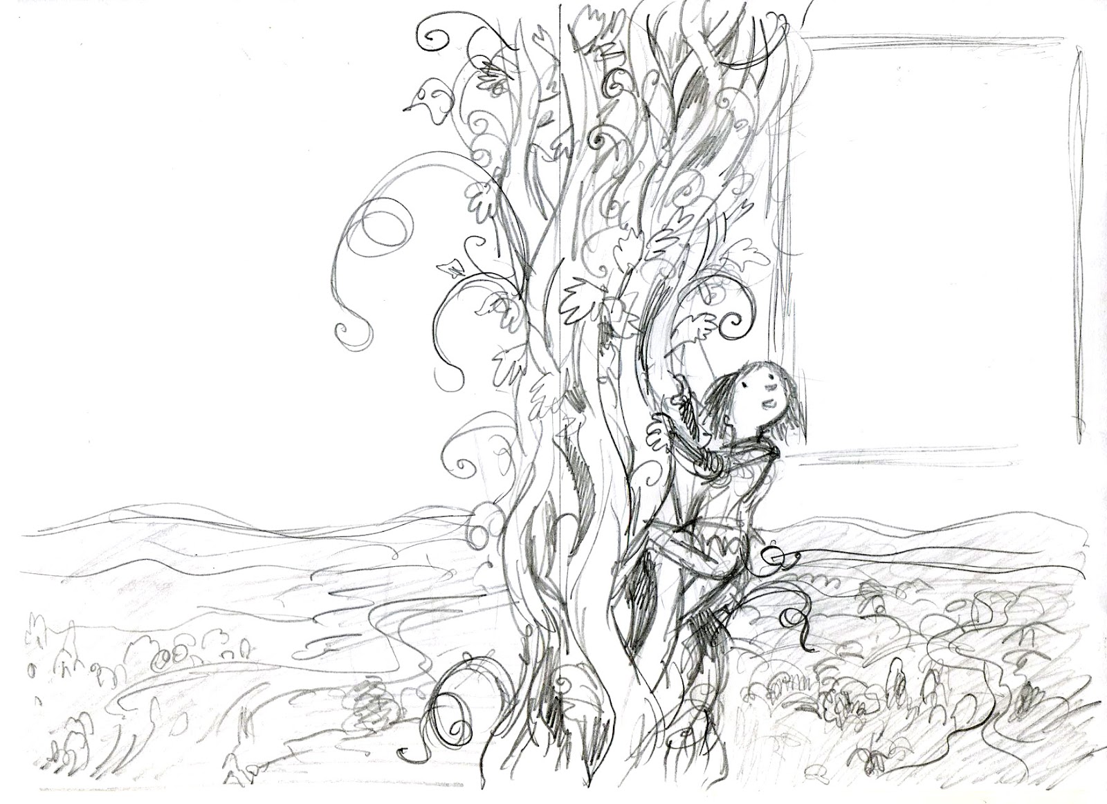 1600x1163 John And The Beanstalk - Jack And The Beanstalk Drawing