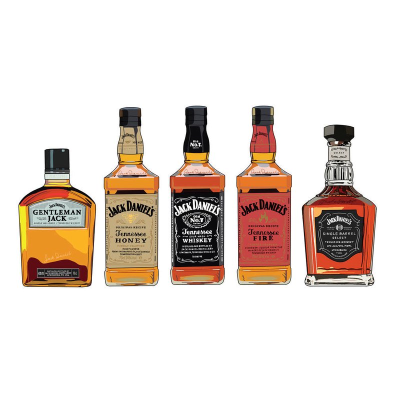 794x794 Jack Daniels Bottles Illustration Print Hand Drawn Art For Etsy - Jack Daniels Drawing