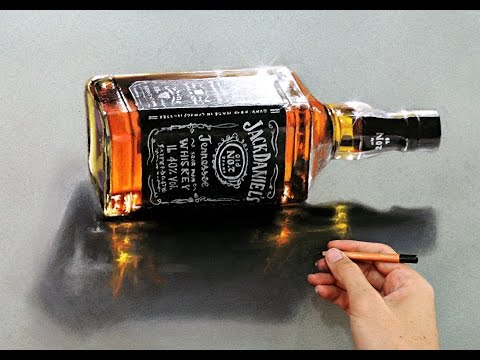 480x360 Hyper Realistic Drawing Whisky Jack Daniels Fabiano Millani - Jack Daniels Drawing