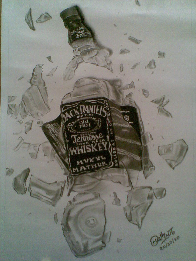 675x900 Jack Daniels Whisky Bottle Drawing - Jack Daniels Drawing