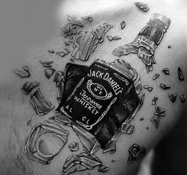 600x560 Jack Daniels Tattoo Designs For Men - Jack Daniels Drawing