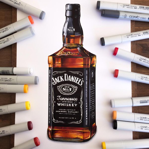 600x600 Stephen Ward Art On Twitter Jack Daniel - Jack Daniels Drawing