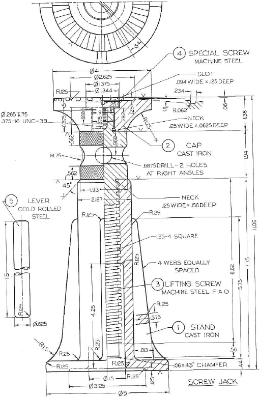 511x780 solved for the screw jack, draw the following - Jack Drawing