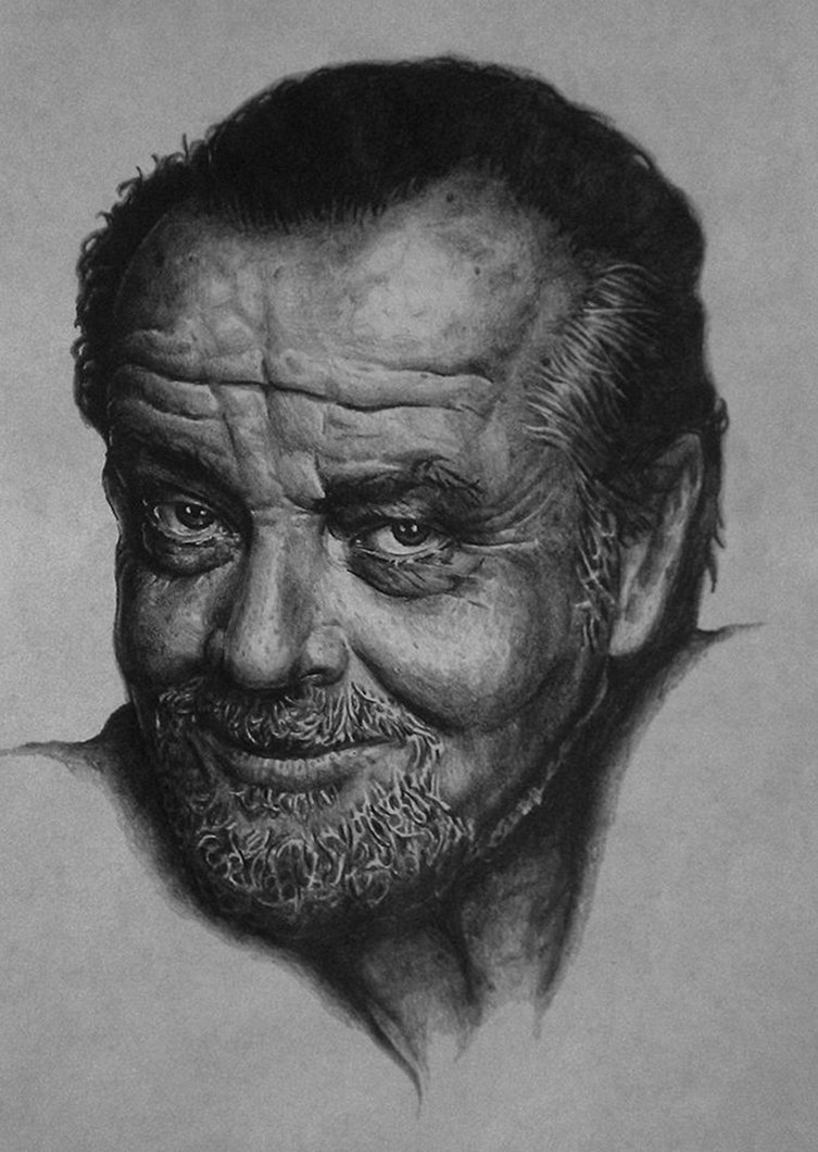 753x1060 Jack Nicholson Drawing, Pencil, Sketch, Colorful, Realistic Art - Jack Nicholson Drawing